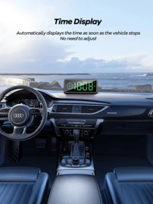 REMAX 车载 GPS 数字车速表、GPS 指南针抬头显示器（适用于所有车型）、带 FM 收音机、支持存储卡、时间显示、汽车配件、超实用户外运动汽车用品 - 黑色 - 查看 8