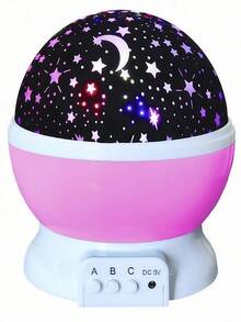 Proiettore rotante a 360° a forma di stelle e luna, proiettore LED blu/rosa rotante, luce da ballo romantica - illumina romanticamente camere da letto, piste da ballo, palchi, feste. Aggiungi scintillio a vacanze, feste, avventure di campeggio estive e feste