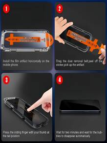 2pcs Privacy Tempered Glass Screen Protector, Compatible With IPhone 17 16 15 14 13 12 11 Pro Max XS XR X XS, 9H Hardness, Full Speaker Coverage, Touch Sensitive, Easy Installation With Auto-Adsorption, Rounded Edges, Dust-Proof Design, One-Time Precise Adhesion, No Bubbles Or White Edges, Ultra-Clear Front Display, Friendly To Phone Case - Black - View 7