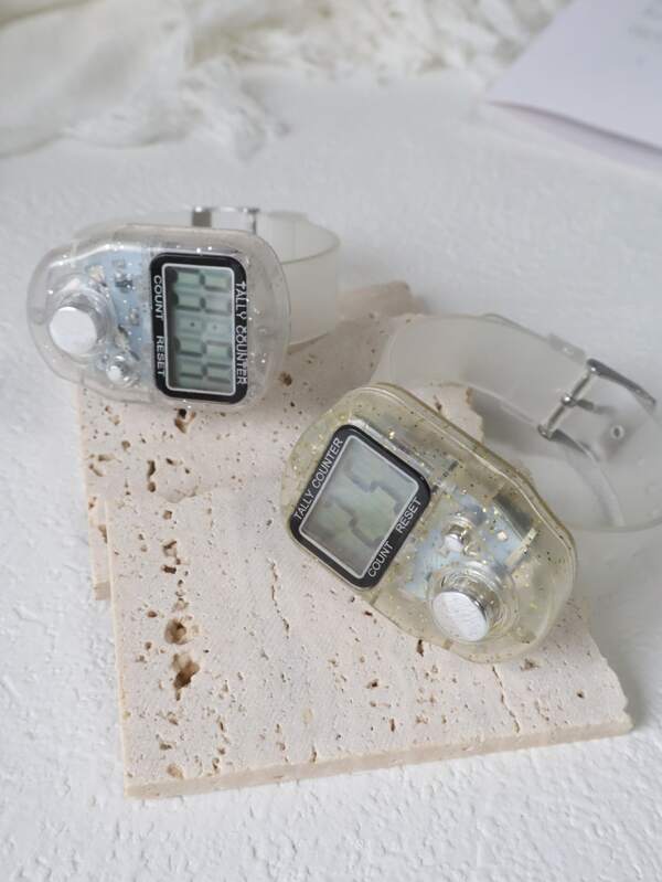 1 pieza Contador de anillo electrónico, estilo árabe de Oriente Medio, contador digital conveniente para el dedo para alivio del estrés, oración, deportes, yoga, conteo, contador con forma de anillo para recuento de dedos, contador electrónico de pantalla para conteo de dedos