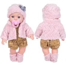 12英寸/30厘米重生娃娃，婴儿娃娃套装，包含帽子、袜子和玩具奶嘴，逼真的儿童玩具，适合派对游戏，是送给孩子的最佳圣诞节和万圣节礼物。 - 粉色 - 查看 7