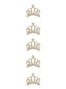 10pcs 0.98x0.95 Inch / 2.49x2.41 Cm Rhinestone Crown Design Charms, Craft Supplies DIY Handmade Party Jewelry Decorations