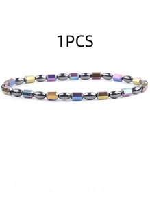Tobillera de piedra natural negra de cálculo biliar para pérdida de peso de pareja, pulsera magnética de piedra de yoga para pareja
