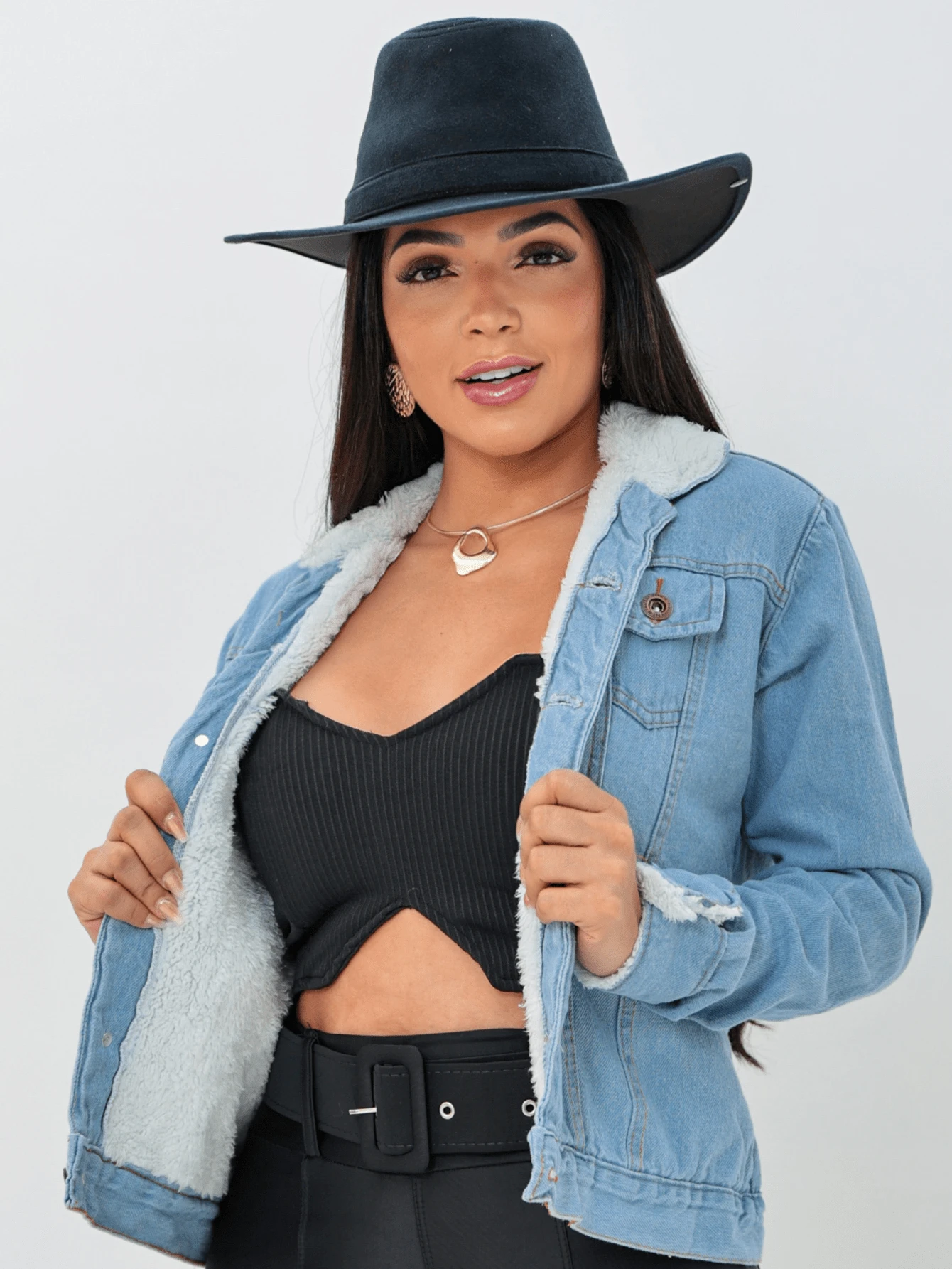 Women Denim Jackets & Coats - Medium Wash - View 1