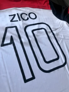 Flamengo Zico Retro Dry Max Men's T-Shirt Embroidered World Cup 1981 - Đỏ và trắng - Xem 5