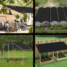 90% 耐用网状防水面料黑色遮阳布 - 非常适合花园、车罩、天篷、温室和/遮阳布、植物遮阳布、网状遮阳布、露台遮阳罩、用于遮荫植物、温室、凉亭、后院露台、车库 - 黑色 - 查看 8