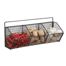 Wall Mounted Ginger Garlic Storage Rack, 1 Count Multi-Grid Kitchen Storage Basket Tidying Tool, Kitchen Storage Organizer, Home Organizer, Kitchen Organization, Holder Organizer, Home Decor Organiser - 黑色 - 查看 8