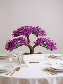 2/4pcs Artificial Realistic Artificial Bonsai Tree In Small Pot With Plastic Cement Pots For Home Table Decoration Decoration Garden Arrangement Ornaments, Simulation Tree, Artificial Plants, Decoration, Room Decoration, Christmas Decrations, Bedroom Decoration - Multicolor - View 6