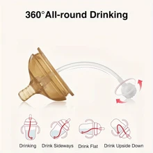 硅胶婴儿奶瓶，喂奶瓶 - 柔软舒适，适合新生儿和幼儿，0-36个月宝宝适用，纳米硅胶手柄，150毫升/240毫升，男女宝宝通用 - 咖啡棕 - 查看 6