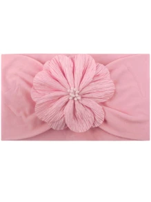 A1粉色单只大花头带，可爱宝宝无缝宽带尼龙花头饰