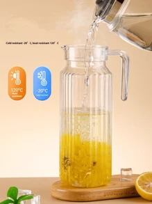 1 pieza Botella de agua multifuncional resistente al calor y al frío - Recipiente de almacenamiento para bebidas calientes o frías, jarra de agua para refrigerador, recipiente para jugo, botella de agua, tetera de té helado o olla de leche, adecuado para cocina, comedor, campamento al aire libre