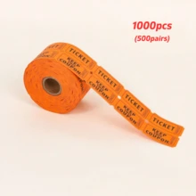 1 rollo de 1000 boletos de rifa, azul, verde, morado (múltiples opciones de color), rollo doble, boletos para eventos, entrada, recompensa de clase, recaudación de fondos y premios (500 pares)