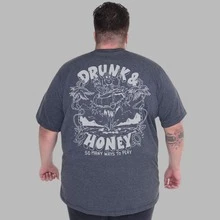 Character Design Shirt Plus Size Men's T-Shirt - Dark Grey - View 1