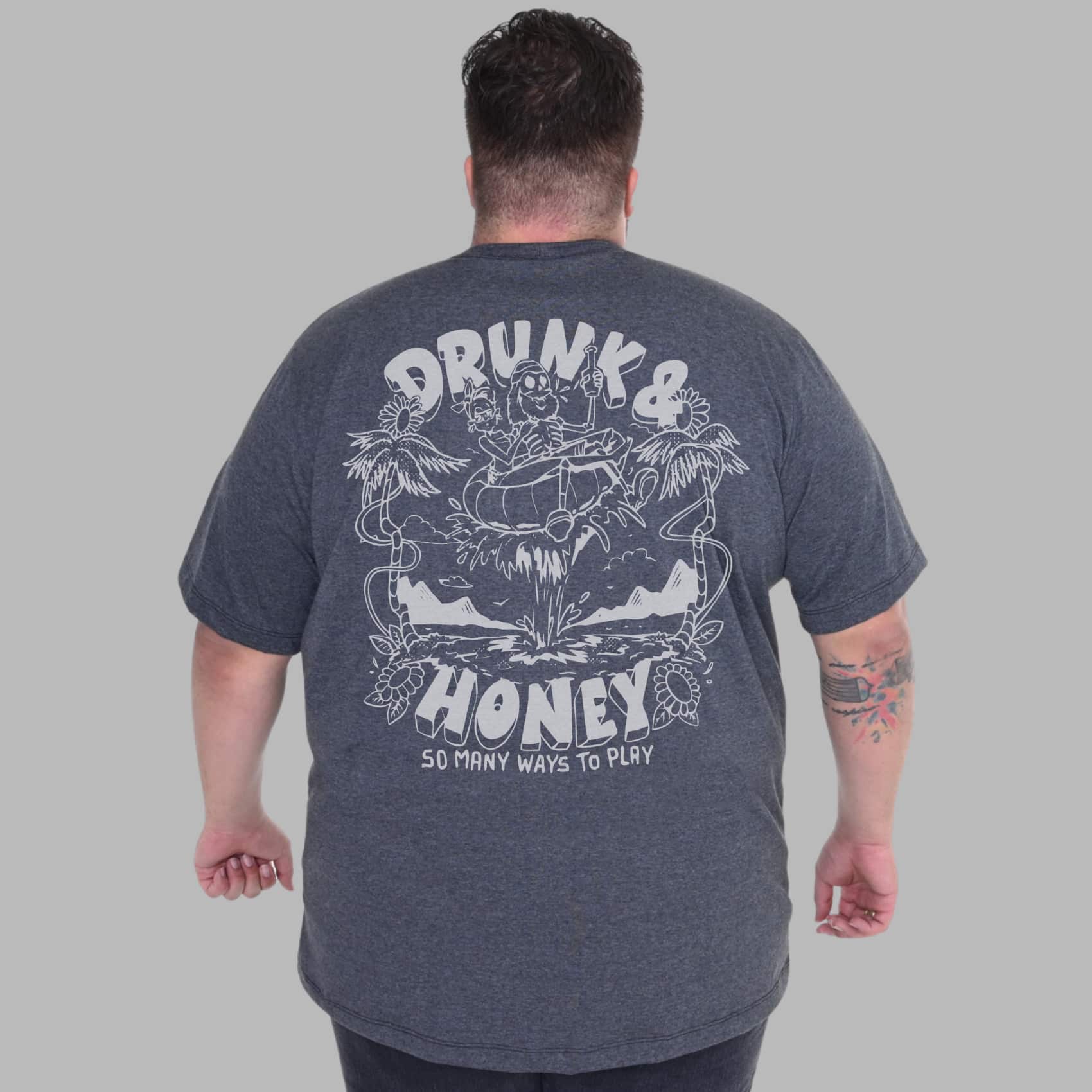 Character Design Shirt Plus Size Men's T-Shirt - Dark Grey - View 1