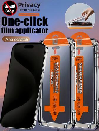 2 st. skärmskydd i härdat glas, kompatibelt med 17/16, 15/14/13/12/11 Pro Max, XS XR, 9H-hårdhet, fullständig högtalartäckning, beröringskänslig, enkel installation med automatisk adsorption, design med rundade kanter, installation i ett stycke, exakt vidhäftning, inga bubblor eller vita kanter, ultraklar frontdisplay, telefonvänligt skal