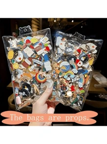 5/10 件珍珠胸针和鞋饰套装、蝴蝶结发夹、珠宝别针、时尚配饰组合、卡通胸针套装、卡通、别针、女士、纽扣