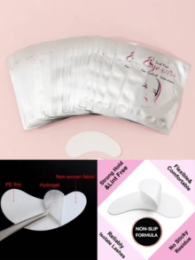 200对U型眼贴，纯天然植物提取胶原蛋白睫毛垫，用于嫁接睫毛，嫁接睫毛，睫毛垫，保湿眼贴 - 銀色 - 查看 4