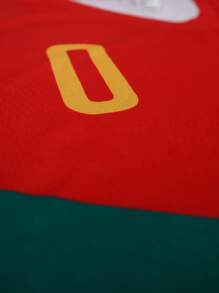 2025 Summer & Autumn Custom Football Jersey, Portugal National Team Ronaldo, Breathable Quick-Dry 210g Spring/Summer Unisex Sports Team Club Training V-Neck Football Shirt With Front & Back Printed Name, Number, Logo, Comfortable Fit For Daily, Party, Gathering - Multicolor - View 4