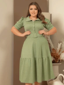 Vestido Gode Moda Evangelica - Verde claro - Visão 2
