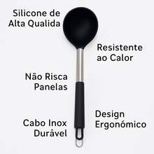 Concha de Cozinha cabo inox Concha de silicone - Preto - Visão 2