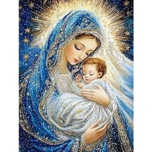 DIY 5D Round Diamond Painting, Virgin, Full Rhinestone Painting, Round Diamond Painting Kit, Handmade Home Office Wall Decoration Gifts - Multicolor - View 1