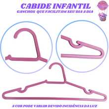 Kit Of 10 Baby Pink Children's Hangers, Reinforced Plastic - 淺粉色 - 查看 2