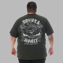 Character Design Shirt Plus Size Men's T-Shirt - Army Green - View 1