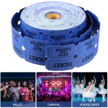 1 rollo de 1000 boletos de rifa, azul, verde, morado (múltiples opciones de color), rollo doble, boletos para eventos, entrada, recompensa de clase, recaudación de fondos y premios (500 pares)