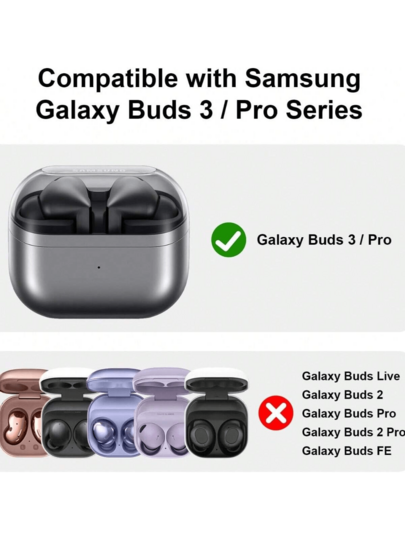 Compatible With Samsung Galaxy Buds3 Case And Galaxy Buds 3 Pro Case,Soft Silicone Case Cover With Keychain,Shockproof,Premium Silicone Cover