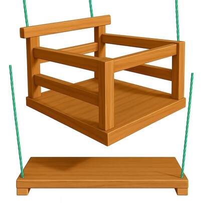 Kit Legal Balanço de Madeira Infantil Suspenso Com Corda Quintal