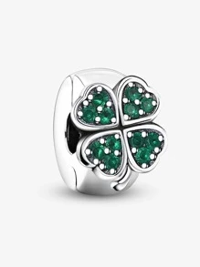 1Pc 925 Sterling Silver Fashionable Real Zirconia Lucky Charm Bead For Women Fit Bracelets Bangles DIY Jewelry Girlfriend Gift Fine Ladies Jewellery - Silver - View 23