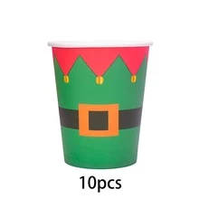 10/20/50 szt. Papierowe kubki świąteczne, kubki do kawy, gorąca czekolada, kubki do , napoje, płatek śniegu, Mikołaj, bałwan, łoś, lampki, papierowe kubki do picia, artykuły imprezowe na Boże Narodzenie, świąteczne dekoracje