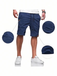 Bermuda Twill Shorts Men's High Quality Summer Men's Top - 藍色 - 查看 3