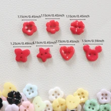 20/30/50 piezas Botones pequeños con diseño de flores de dos ojos con apariencia cerámica y brillo, botones decorativos para camisa, chaqueta, costura a mano, accesorios DIY de aplicación - Multicolor - Ver 2