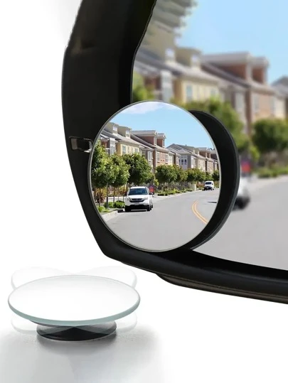 Blind Spot Mirrors, 2 Inch Round HD Glass Frameless Convex Rearview Exterior Accessories With Adjustable Wide Angle Stick, Suitable For Cars, SUVs And Trucks