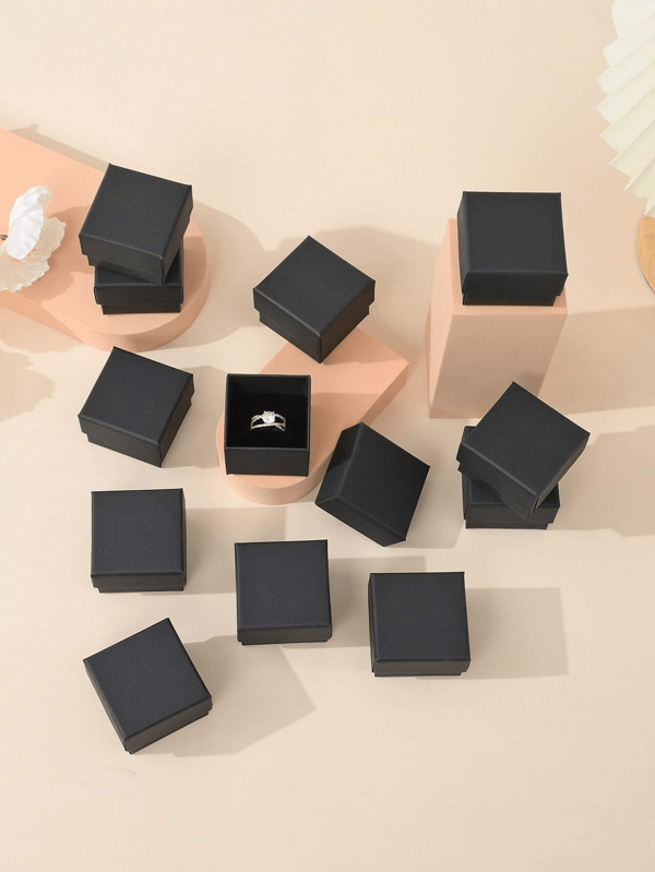 12pcs Minimalist Premium Jewelry Gift Boxes, Suitable For Earrings, Rings, Necklaces, Pendants, Ideal For Holiday & Valentine's Day Gifts For Women Storage Organizer Travel Essentials Back To School Dormitory Storage Fall Decor