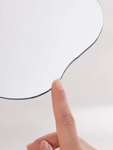 Espejo de maquillaje asimétrico, espejo de fotografía, espejo DIY asimétrico para dar forma, decoración de escritorio de acrílico - Plateado - Ver 6