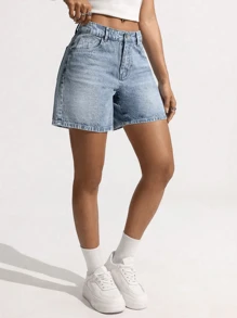 Jeans casual Y2K in stile urbano, con lavaggio, effetto baffi di gatto, tasche inclinate, stampa leopardata e a stelle, patchwork, versatili e casual, pantaloncini di jeans estivi