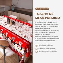 Rectangular 6-Seater Tablecloth 2.00m X 1.40m Oxford Various Prints - Red Penguin - View 3