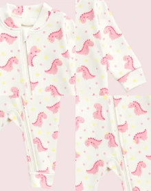 Girl 5-Piece Baby Romper Kit With Zipper 100% Cotton Printed Newborn Winter Layette 0 To 9 Months - Kit 5 Girls Assorted Prints - View 2