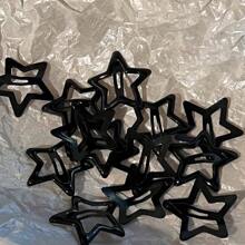 30pcs/10pcs Black Star Hair Clips, Fashion Girl Hair Accessories, Cute Pentagram Hair Clips BB Clips, Suitable For Daily Use, Accessories Y2k