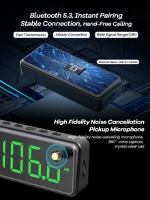 REMAX 车载 GPS 数字车速表、GPS 指南针抬头显示器（适用于所有车型）、带 FM 收音机、支持存储卡、时间显示、汽车配件、超实用户外运动汽车用品 - 黑色 - 查看 6