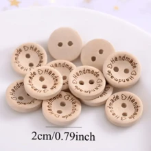 30/50/100 件 20 毫米木质纽扣，缝纫、剪贴簿、工艺品、家居装饰、服装装饰、手工制作