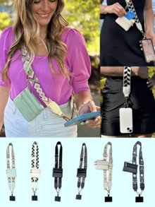 带拉链口袋的手机带、带拉链挂绳的防掉落手机壳、钱包卡槽、可调节斜挎手机带、带肩带的斜挎包手机带、肩带或腕带手机挂绳。 - 彩色 - 查看 3