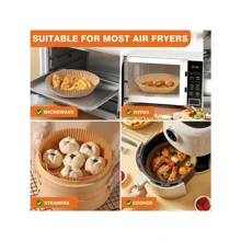 Free Delivery Small Round Air Fryer Liners Disposable, 200 PCS 6.3" Air Fryer Paper Liners For  AF101, Non-Stick And Oil Proof Baking Paper Liner For 2-4 Qt Airfryer Basket,8037752 Free Delivery
