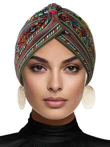 1 件花卉交叉弹性头带，波西米亚风格时尚发饰 - 彩色 - 查看 1