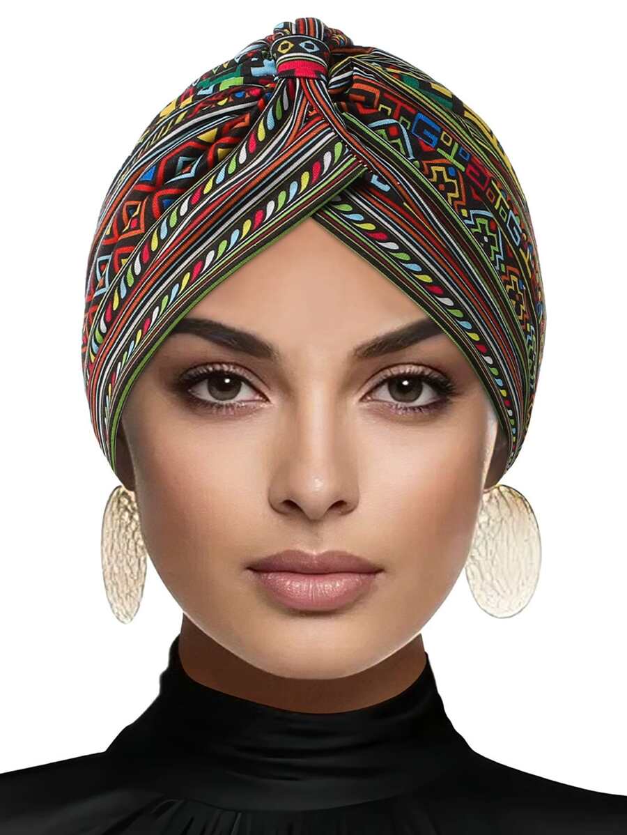 1 件花卉交叉弹性头带，波西米亚风格时尚发饰 - 彩色 - 查看 1