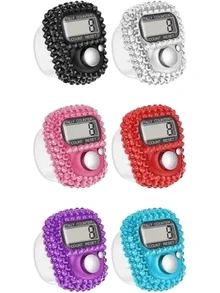 Electronic Ring Tally Counter, LCD Digital Display Screen, Manual Click Counting Clicker, Resettable Manual Counter, Manual Lap Time Recorder, Digital Tracking Ring - Multicolor - View 1