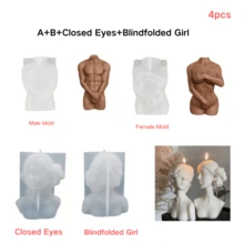 幻想主题香薰蜡烛硅胶模具 - 独特的男性和女性身体形状，DIY 工艺工具 - 白色 - 查看 15