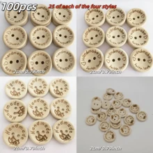 30/50/100 件 20 毫米木质纽扣，缝纫、剪贴簿、工艺品、家居装饰、服装装饰、手工制作
